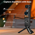 4K Vlogging Camera with 1.72'' Sensor – 2-Axis Stabilisation Action Camera, 64MP Digital Camera with Touchscreen, Subject Tracking, Compact Camera with 64GB Card for Travel Outdoor Vlog