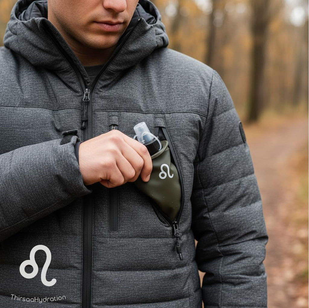 Collapsible 1L Soft Flask Water Bottle – Leak-Proof, BPA Free Hydration Bottle with Roll Up Design for Running, Hiking, Cycling or Travelling (1, Charcoal)